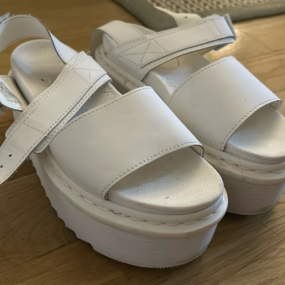 White platforms doc marten sandals size 6